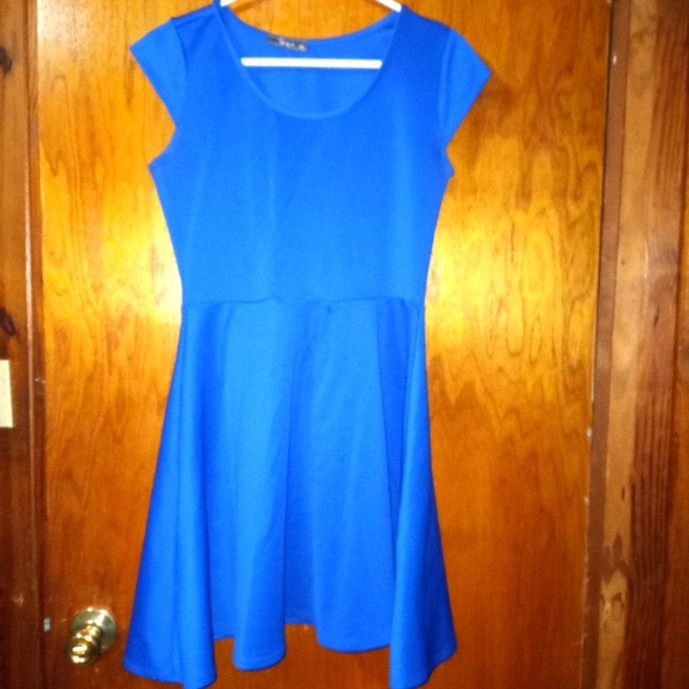 Blue skater dress